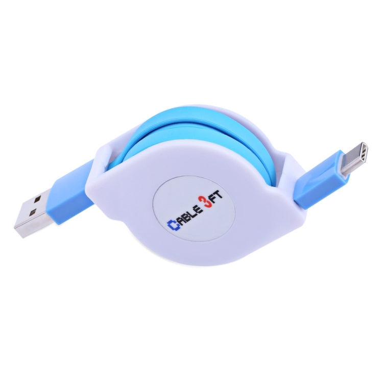 1m 2A 110 Copper Core Wires Retractable USB-C / Type-C to USB Data Sync Charging Cable