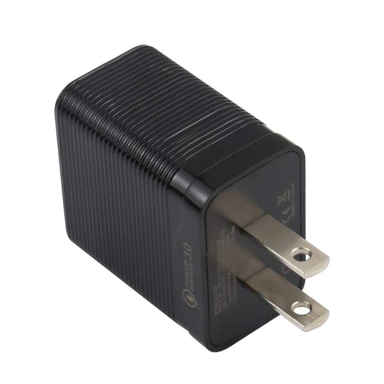 LZ-728 QC 3.0 USB + PD 20W USB-C / Type-C Fast Travel Charger, US Plug, US Plug