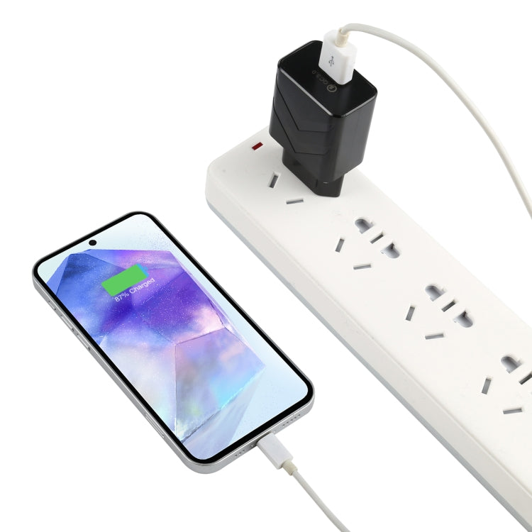 LZ-715 18W QC3.0 USB Single Port Fast Travel Charger, EU Plug, EU Plug
