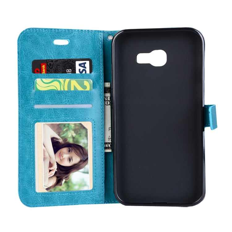 For Galaxy A3 (2017) / A320 Crazy Horse Texture Horizontal Flip PU Leather Case with Holder & Card Slots & Wallet & Photo Frame & Lanyard & Magnetic Buckle