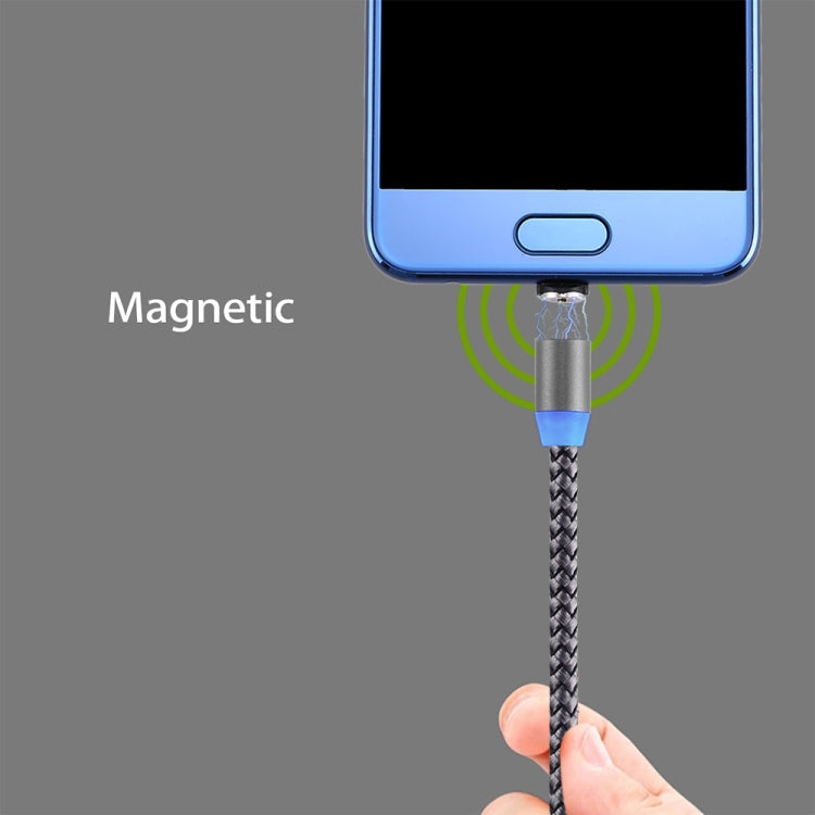360 Degree Rotation 1m Weave Style Micro USB to USB 2.0 Strong Magnetic Charger Cable with LED Indicator