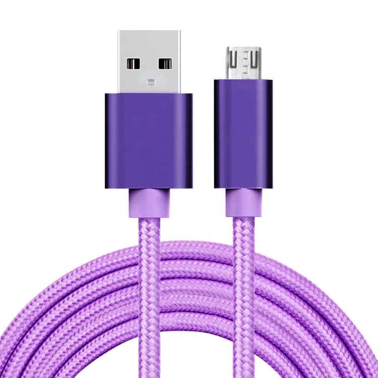2m 3A Woven Style Metal Head Micro USB to USB Data / Charger Cable, 2m Micro USB