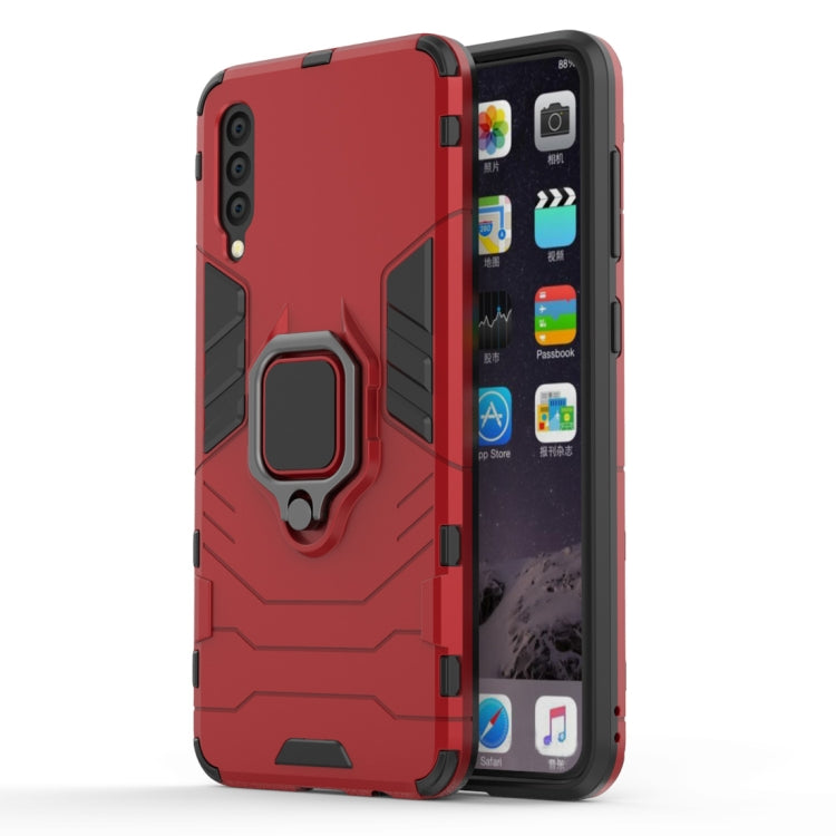 Shockproof PC + TPU Protective Case for Galaxy A50, with Magnetic Ring Holder