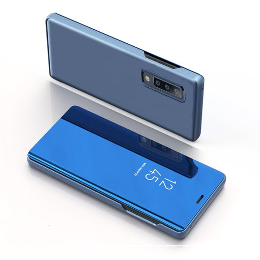 Mirror Clear View Horizontal Flip PU Smart Leather Case for Galaxy A7 (2018), with Holder