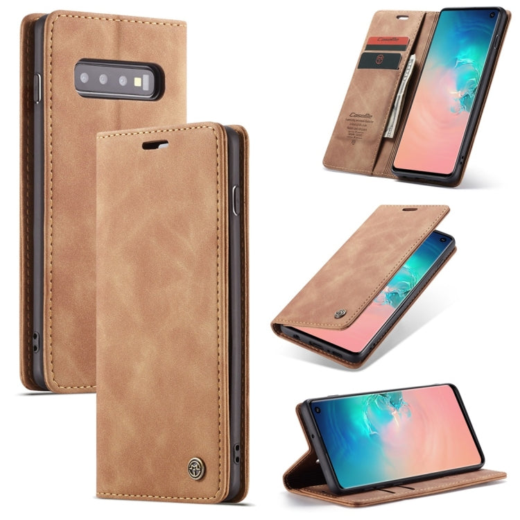 CaseMe-013 Multifunctional Retro Frosted Horizontal Flip Leather Case for Galaxy S10, with Card Slot & Holder & Wallet, For Galaxy S10