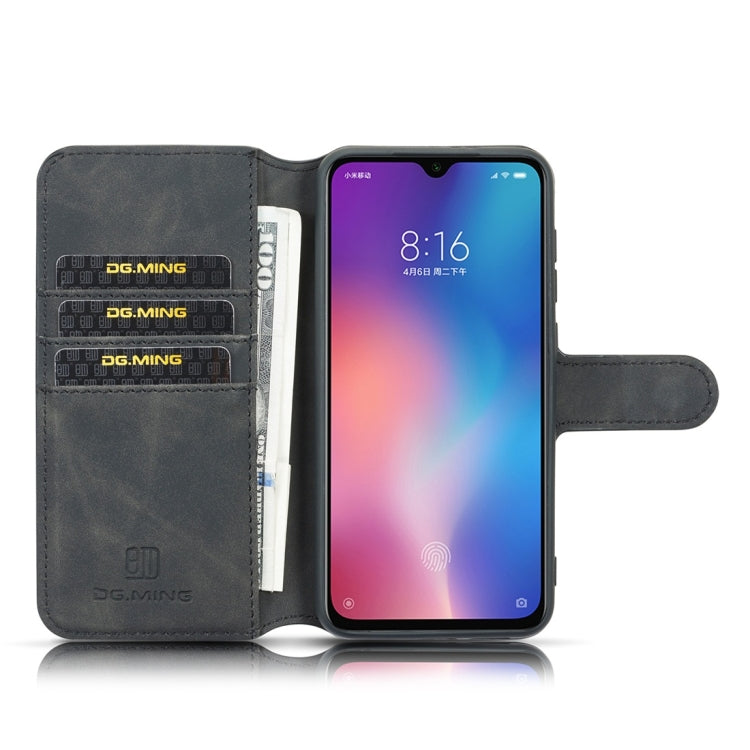 DG.MING Retro Oil Side Horizontal Flip Case for Galaxy A50, with Holder & Card Slots & Wallet