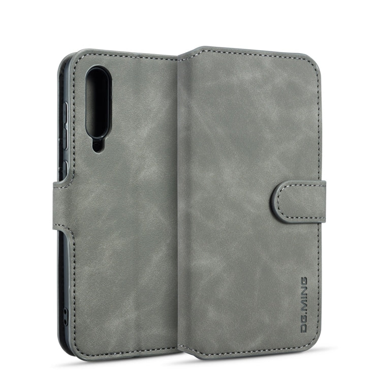 DG.MING Retro Oil Side Horizontal Flip Case for Galaxy A50, with Holder & Card Slots & Wallet