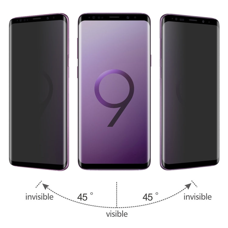 ENKAY Hat-Prince for Galaxy S9+ 0.26mm 9H Surface Hardness 3D Privacy Anti-glare Full Screen Tempered Glass Protective Film, Galaxy S9+