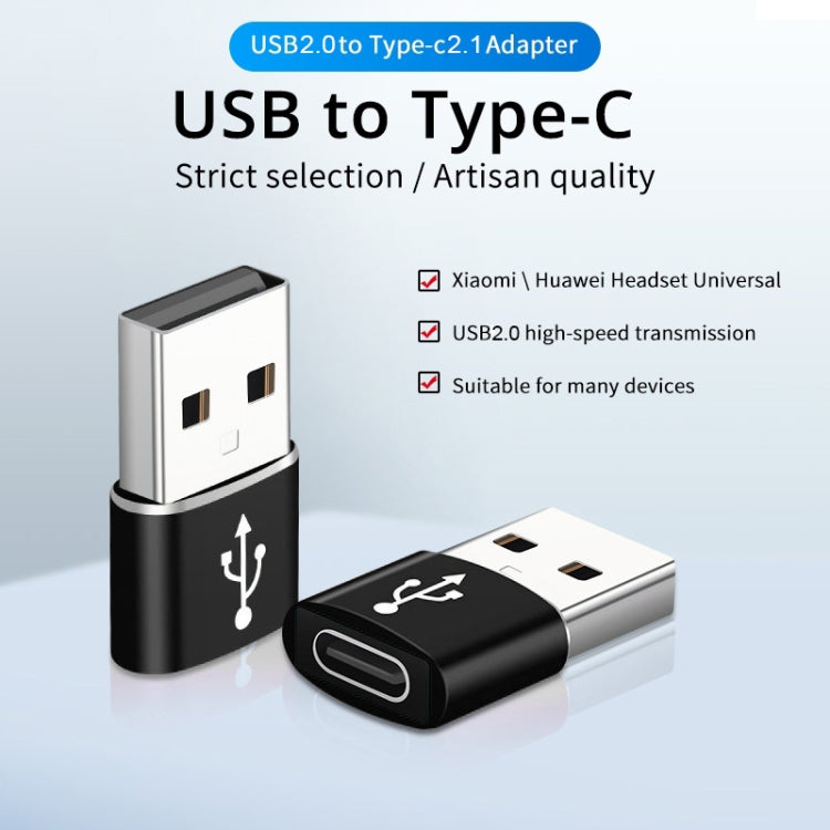 USB-C / Type-C Female to USB 2.0 Male Aluminum Alloy Adapter, Support Charging & Transmission, USB 2.0