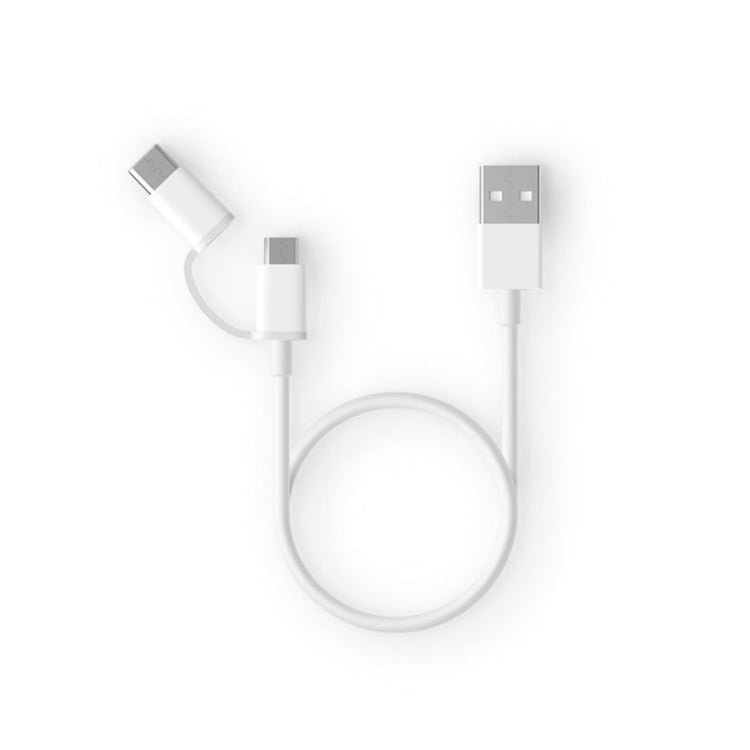 2.4A QC3.0 USB to Micro USB + USB-C / Type-C Fast Charging + Data Transmission TPE Data Cable, Cable Length: 1m