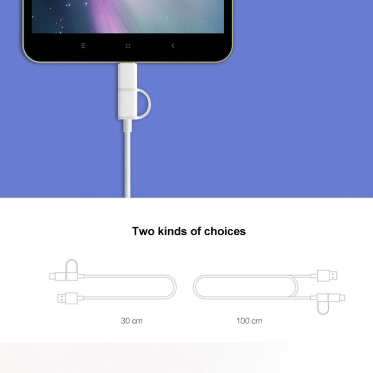 2.4A QC3.0 USB to Micro USB + USB-C / Type-C Fast Charging + Data Transmission TPE Data Cable, Cable Length: 1m