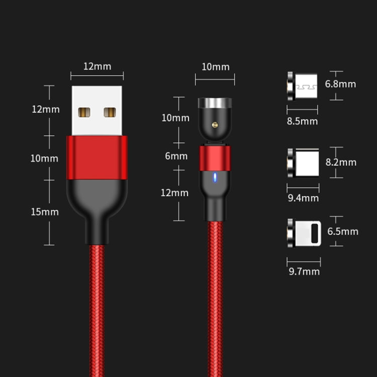 1m 2A Output USB to Micro USB Nylon Braided Rotate Magnetic Charging Cable, 1m Micro USB