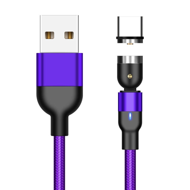 2m 2A Output USB to USB-C / Type-C Nylon Braided Rotate Magnetic Charging Cable, 2m Type-C