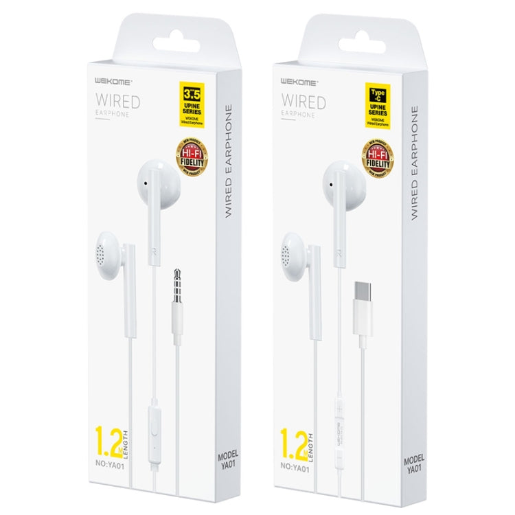 WK YA01 Type-C In-Ear Wired Earphone, Length: 1.2m, Type-C