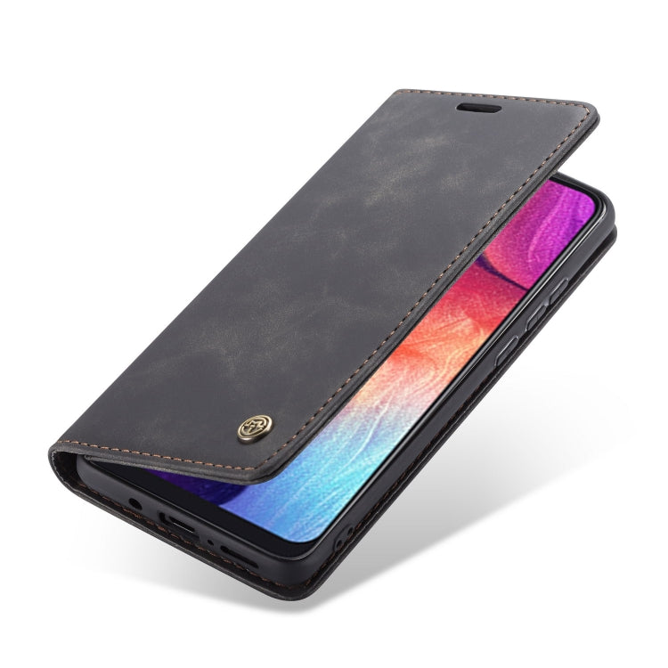 CaseMe-013 Multifunctional Retro Frosted Horizontal Flip Leather Case for Galaxy A30S / A50S / A50, with Card Slot & Holder & Zipper Wallet & Photo Frame