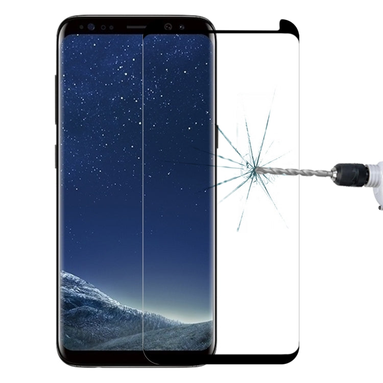 Case Friendly Screen Curved Tempered Glass Film For Galaxy S8 / G950, For Galaxy S8 Black Frame, Galaxy S8 3D