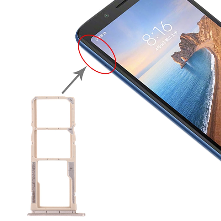 SIM Card Tray + SIM Card Tray + Micro SD Card Tray for Xiaomi Redmi 7A, For Xiaomi Redmi 7A, For Redmi 7A, For Xiaomi Redmi 7A (Dark Blue)