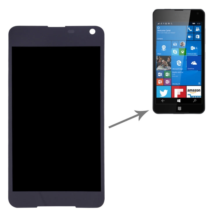 LCD Screen and Digitizer Full Assembly for Microsoft Lumia 650 , For Lumia 650 Black