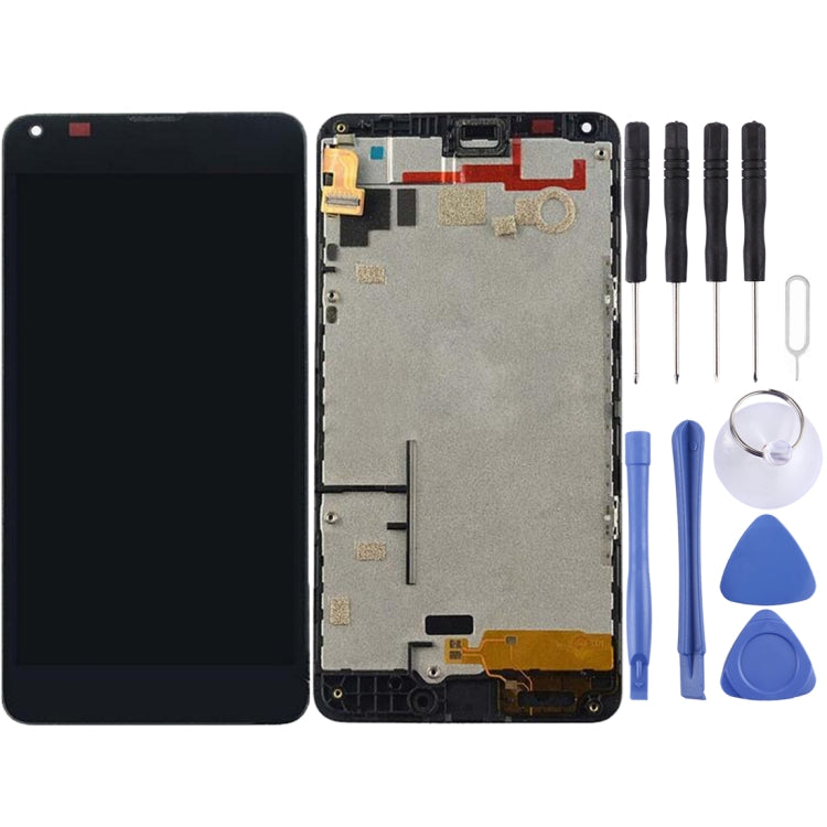 LCD Screen and Digitizer Full Assembly with Frame for Microsoft Lumia 640, For Lumia 640 with Frame Black