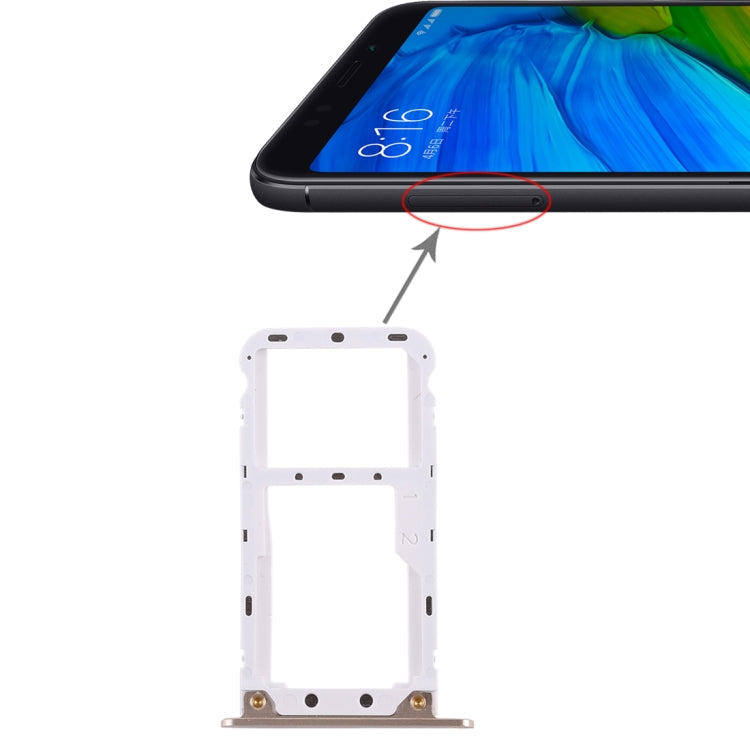 2 SIM Card Tray / Micro SD Card Tray for Xiaomi Redmi 5 Plus, For Xiaomi Redmi 5 Plus, For Redmi  5 Plus, Fo r Xiaomi Redmi 5 Plus