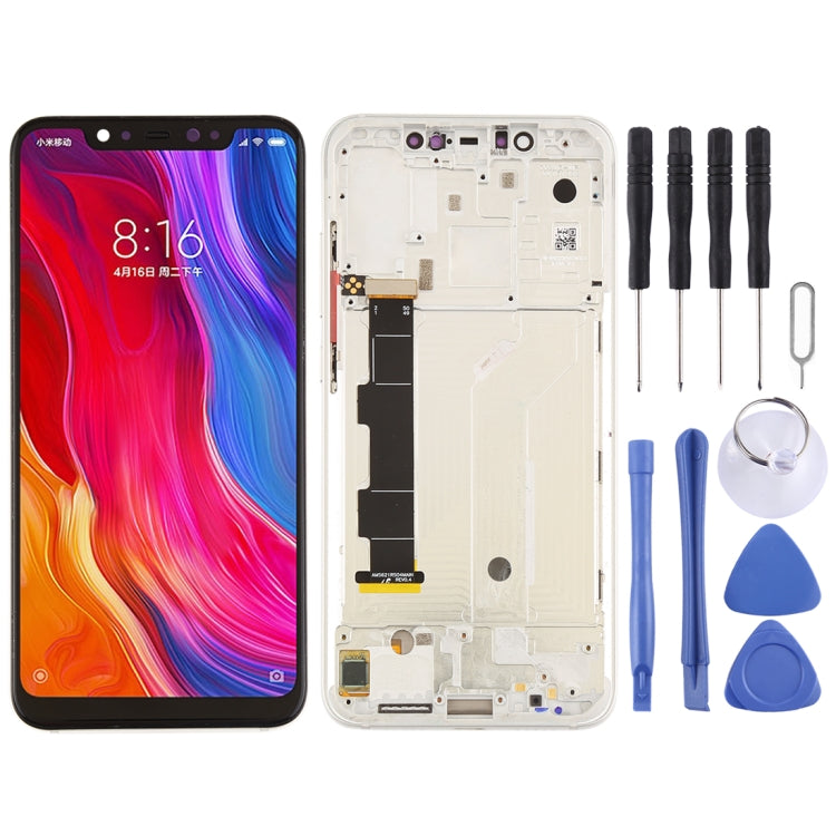 LCD Screen and Digitizer Full Assembly with Frame & Side Keys for Xiaomi Mi 8, For Xiaomi Mi 8, For Mi 8 (Rose Gold)