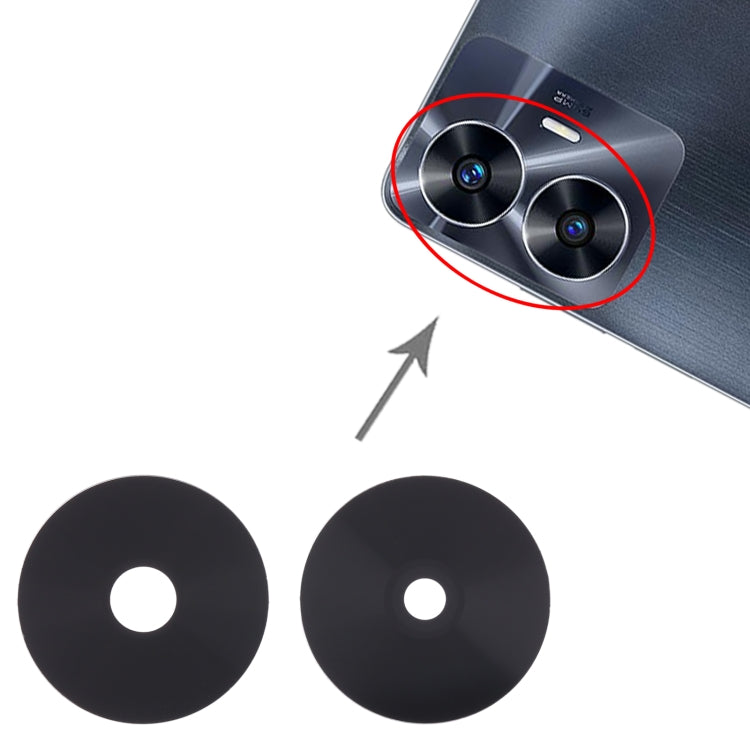 10 PCS Original Back Camera Lens for Realme C55, For Realme C55