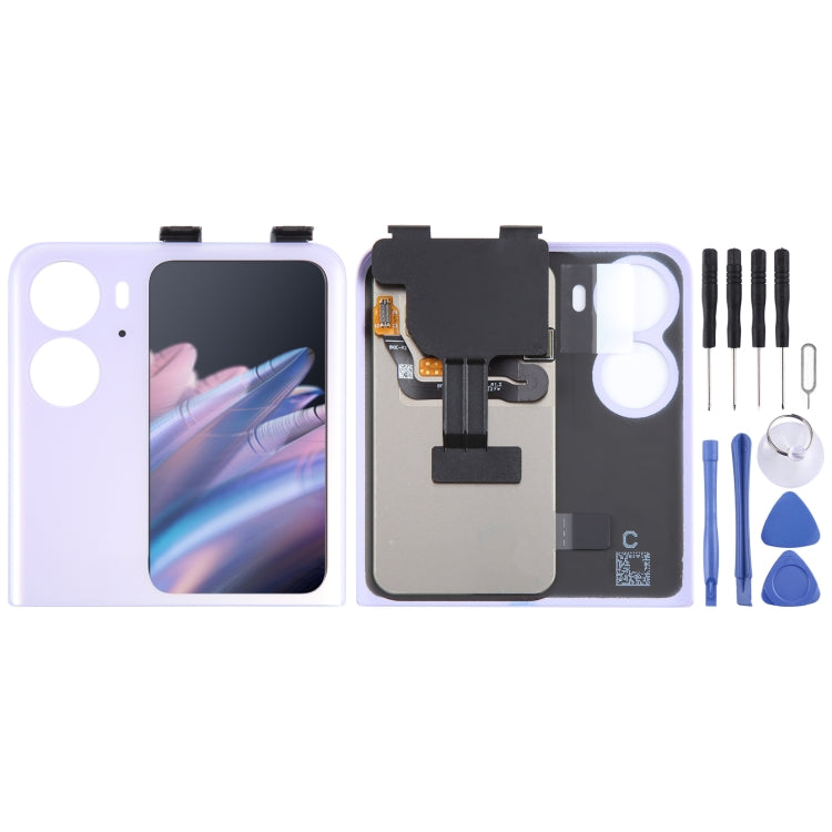 Original LCD Secondary Screen for OPPO Find N2 Flip With Digitizer Full Assembly, For OPPO Find N2 Flip(Secondary Screen), For OPPO Find N2 Flip (Black), For OPPO Find N2 Flip (Purple)