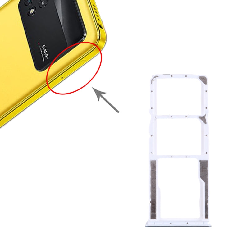 For Xiaomi Poco M4 Pro SIM Card Tray + SIM Card Tray + Micro SD Card Tray, For Xiaomi Poco M4 Pro(Baby Blue), For Xiaomi Poco M4 Pro