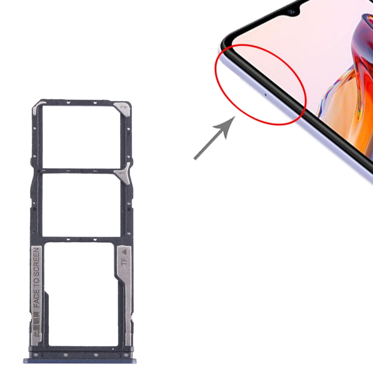 For Xiaomi Redmi 12C SIM Card Tray + SIM Card Tray + Micro SD Card Tray, For Xiaomi Redmi 12C