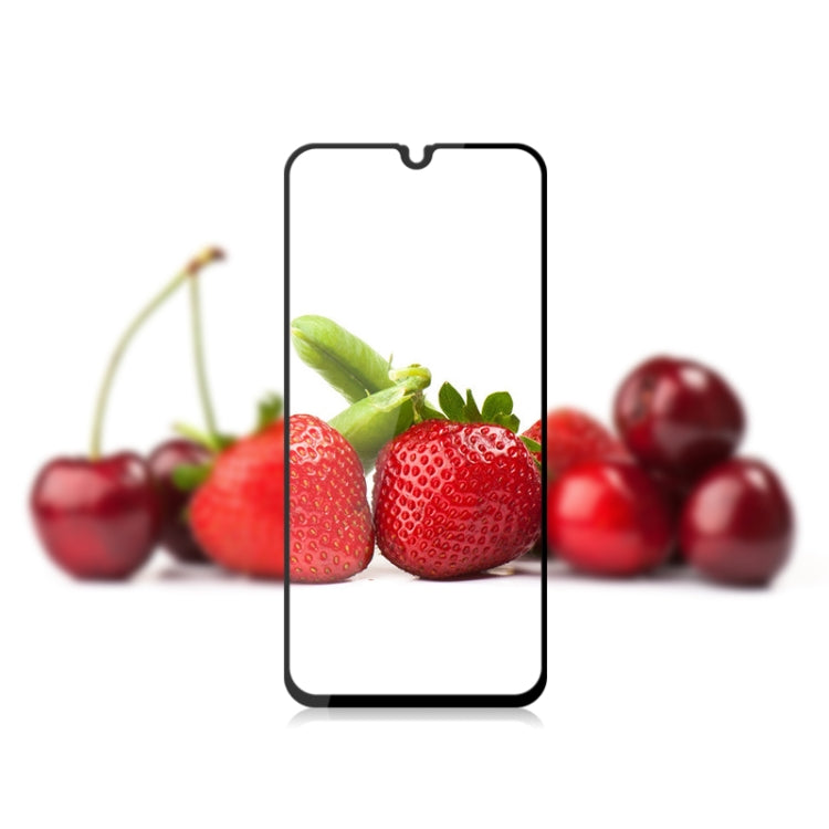 mocolo 0.33mm 9H 2.5D Full Glue Silk Print Tempered Glass Film for Galaxy A40, Support Fingerprint Unlock(Black)