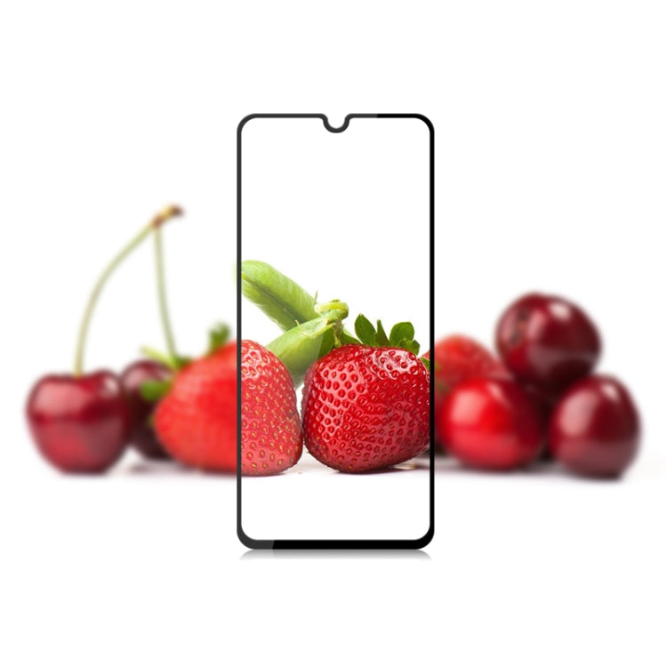 10pcs mocolo 0.33mm 9H 2.5D Full Glue Silk Print Tempered Glass Film for Galaxy A70, Support Fingerprint Unlock(Black)