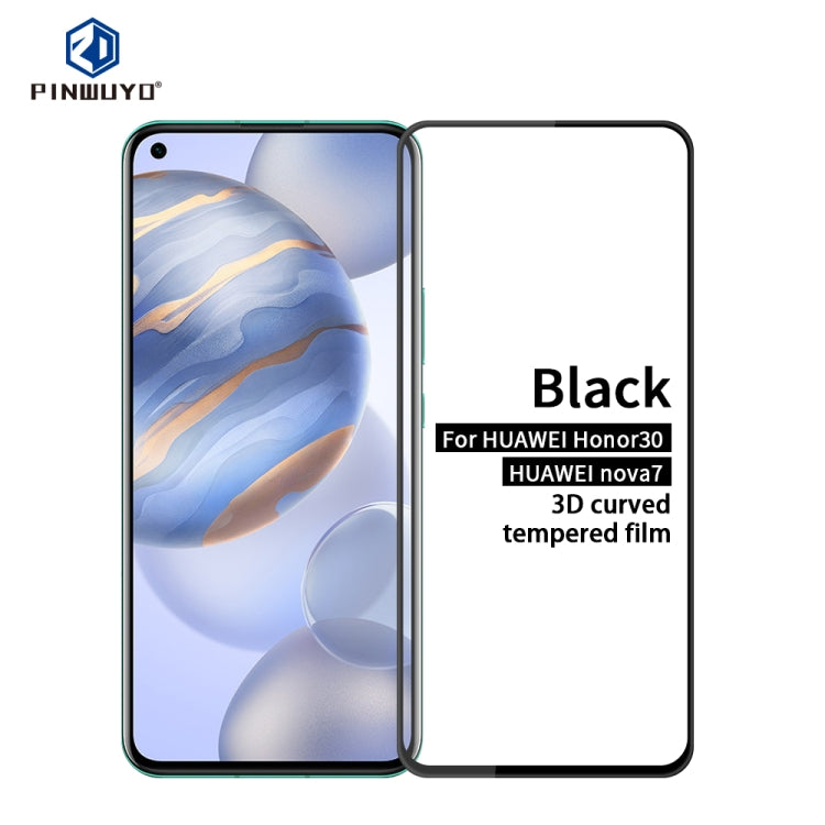 PINWUYO 9H 3D Curved Full Screen Explosion-proof Tempered Glass Film, For Xiaomi 10 Lite, For Xiaomi RedMi Note 9, For Huawei Honor 30/nova7, For Huawei Honor 30s/nova7se, For Huawei Enjoy Z 5G, For ViVO iQOO Z1, For OPPO Reno4, For Xiaomi RedMi Note9S...