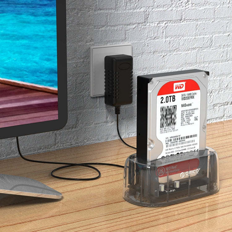 ORICO 6139C3-G2 3.5 inch Transparent USB3.1 Gen2 Type-C Hard Drive Dock