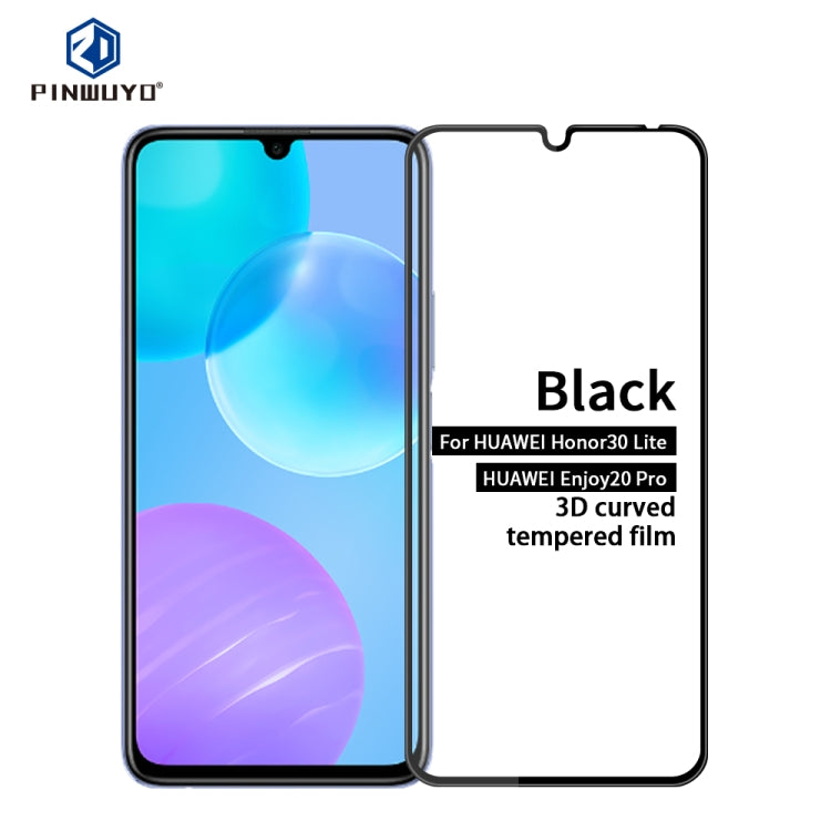 PINWUYO 9H 3D Curved Full Screen Explosion-proof Tempered Glass Film, For Xiaomi Redmi 10X 5G, For Xiaomi Redmi 10X Pro, For Xiaomi Redmi 9A, For Huawei Enjoy 20 Pro, For vivo Y70s, For Huawei Honor X10, For vivo X50, For OPPO A92S, For Samsung Galaxy ...