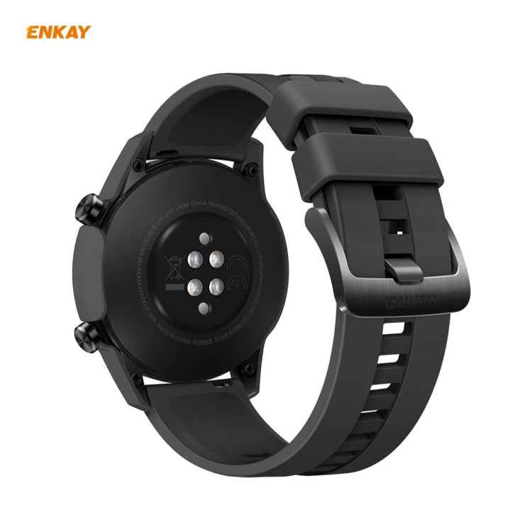 For Huawei Watch GT 2 42mm ENKAY Hat-Prince ENK-AC8201 Full Coverage PC Frosted Case + 9H Tempered Glass Protector