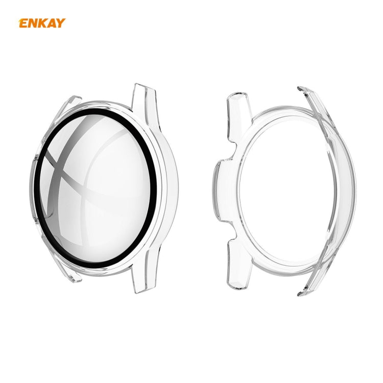 For Huawei Watch GT 2 42mm ENKAY Hat-Prince ENK-AC8201 Full Coverage PC Frosted Case + 9H Tempered Glass Protector