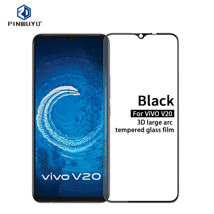 PINWUYO 9H 3D Curved Full Screen Explosion-proof Tempered Glass Film, For OPPO A32 / A33 / A53 (2020), For OPPO A73(2020), For OPPO A93(2020), For Huawe Y9a (2020), For vivo V20, For vivo V20 Pro