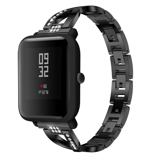 X-shaped Diamond-studded Solid Stainless Steel Wrist Strap Watch Band for Amazfit 20mm