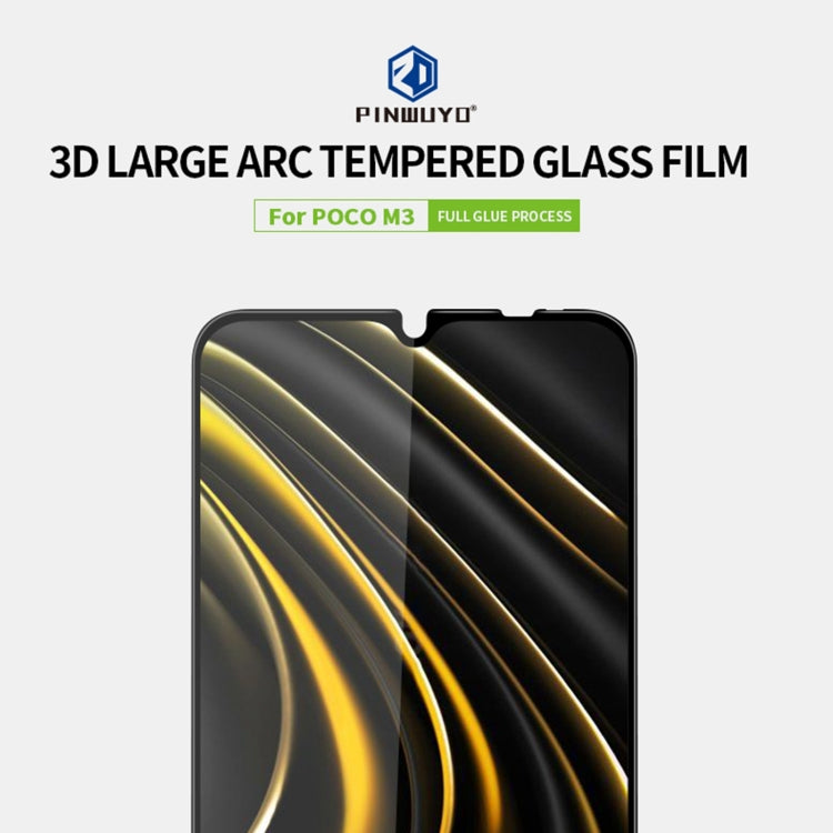 PINWUYO 9H 3D Curved Full Screen Explosion-proof Tempered Glass Film, For Xiaomi Poco M3, For Motorola Moto E (2020), For vivo Y12s, For Motorola Moto G9 Plus, For vivo S7e 5G