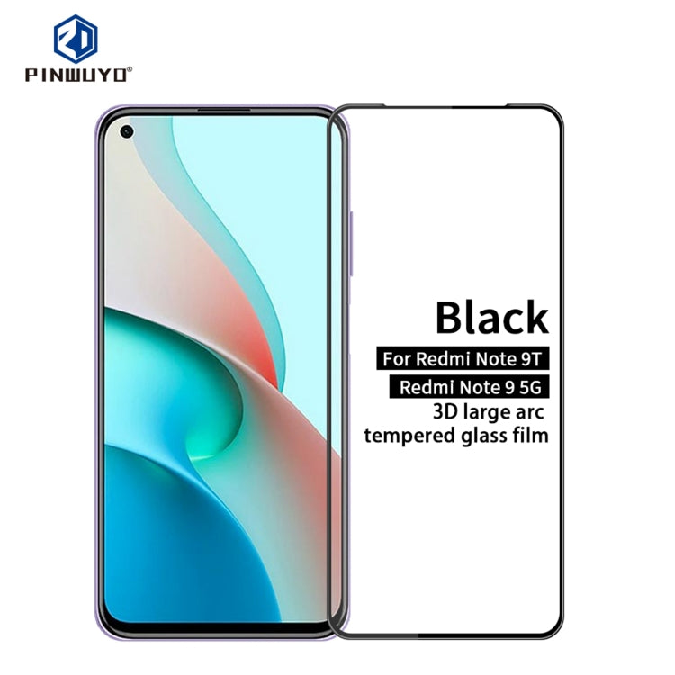 PINWUYO 9H 3D Curved Full Screen Explosion-proof Tempered Glass Film, For Xiaomi Redmi Note 9T, For vivo iQOO7