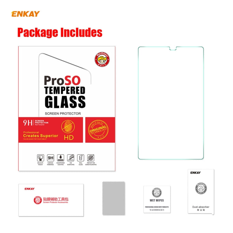 For Samsung Galaxy Tab A7 Lite 8.7 T220 / T225 ENKAY Hat-Prince 0.33mm 9H Surface Hardness 2.5D Explosion-proof Tempered Glass Protector Film, 1 PCS, 2 PCS