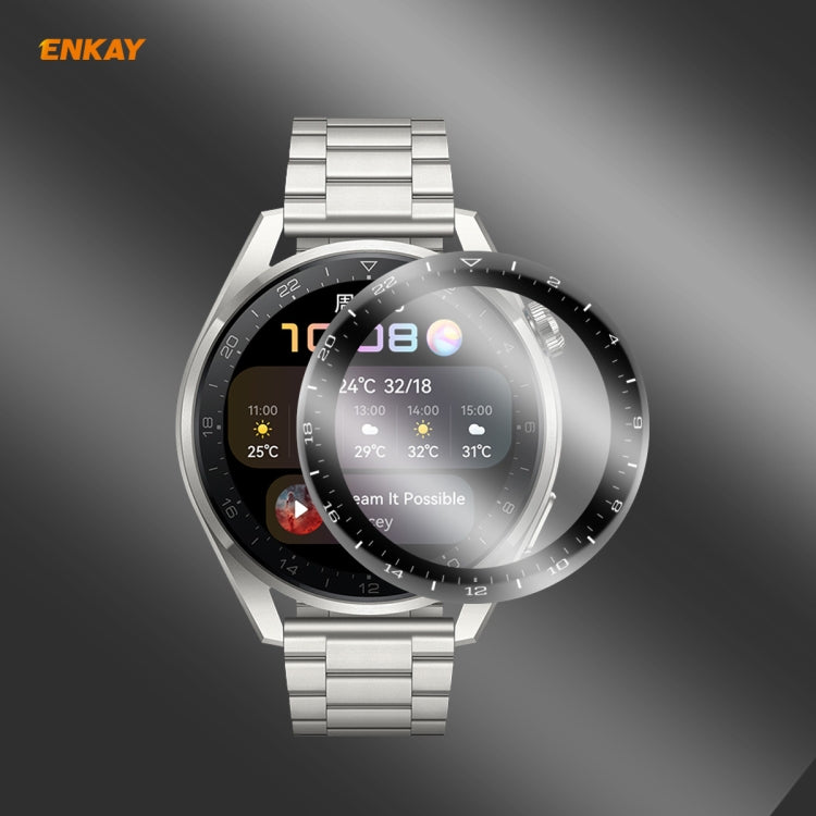 For Huawei WATCH 3 Pro 48mm ENKAY Hat-Prince 3D Full Coverage Soft PC Edge + PMMA HD Screen Protector Film