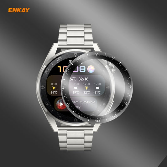 For Huawei WATCH 3 Pro 48mm ENKAY Hat-Prince 3D Full Coverage Soft PC Edge + PMMA HD Screen Protector Film