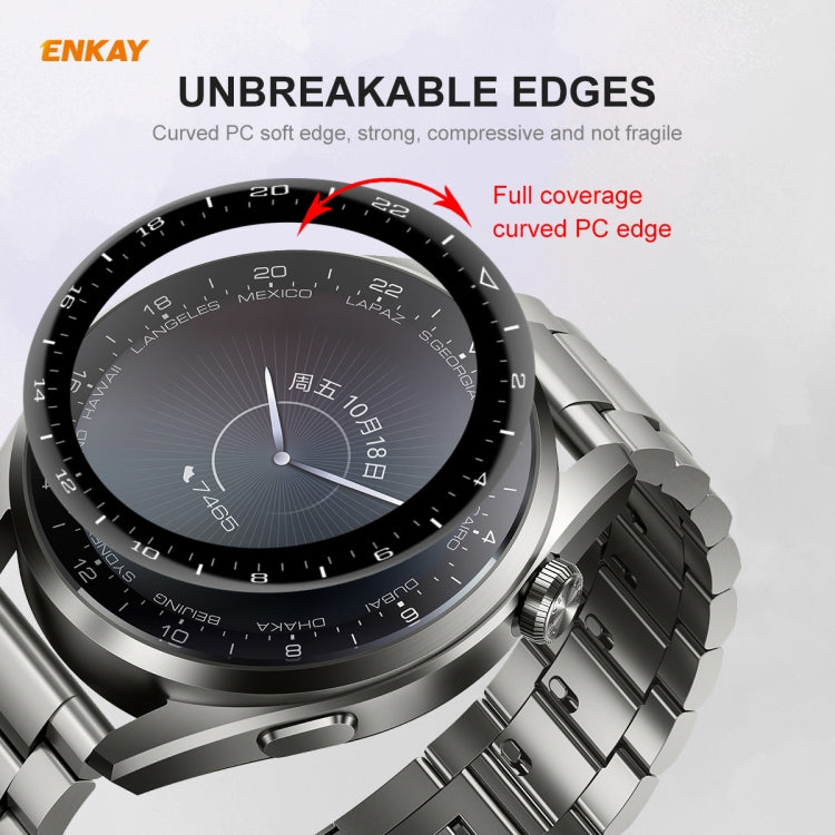 For Huawei WATCH 3 Pro 48mm ENKAY Hat-Prince 3D Full Coverage Soft PC Edge + PMMA HD Screen Protector Film