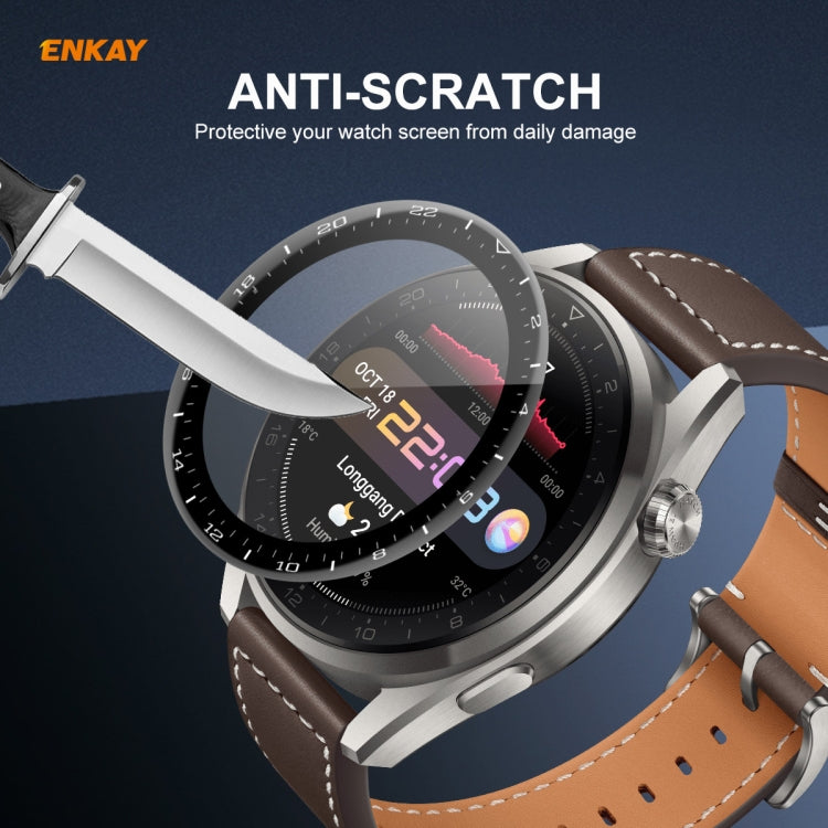 For Huawei WATCH 3 Pro 48mm ENKAY Hat-Prince 3D Full Coverage Soft PC Edge + PMMA HD Screen Protector Film
