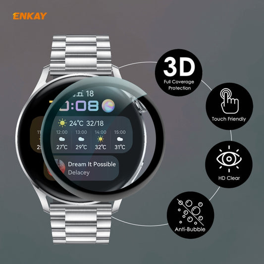 For Huawei WATCH 3 46mm ENKAY Hat-Prince 3D Full Coverage Soft PC Edge + PMMA HD Screen Protector Film