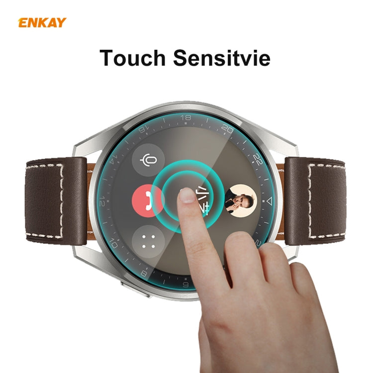 For Huawei WATCH 3 Pro 48mm ENKAY Hat-Prince 0.2mm 9H 2.15D Curved Edge Tempered Glass Screen Protector Watch Film