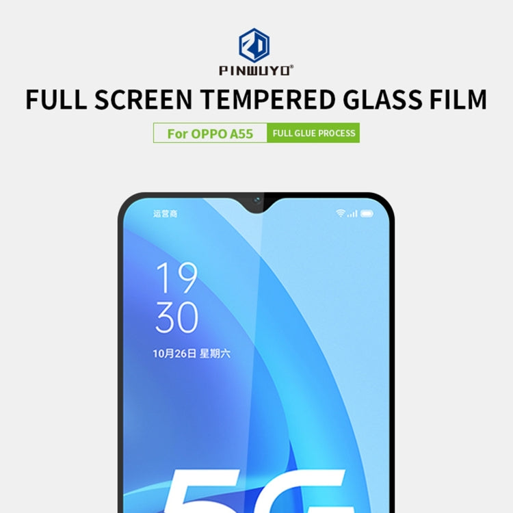 PINWUYO 9H 2.5D Full Screen Tempered Glass Film, For OPPO A55, For Realme 8i