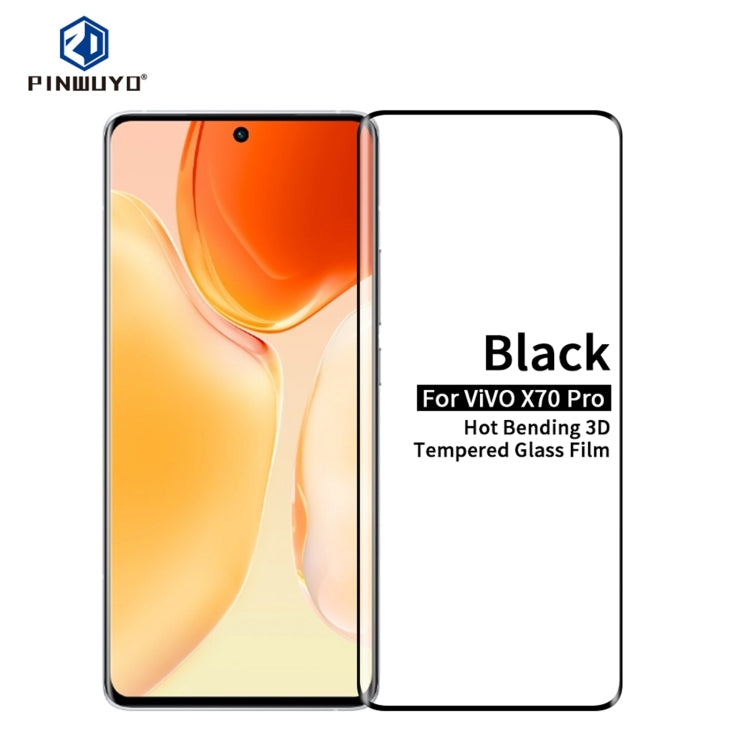 PINWUYO 9H 3D Hot Bending Tempered Glass Film, For vivo X70 Pro