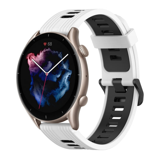 22mm Vertical Pattern Two-Color Silicone Watch Band